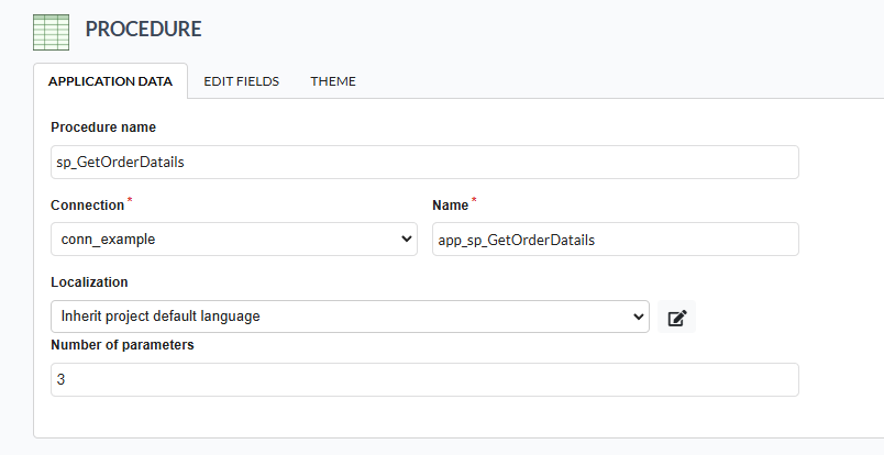 Required fields for creating applications