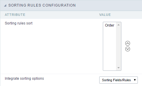 Sorting rules settings