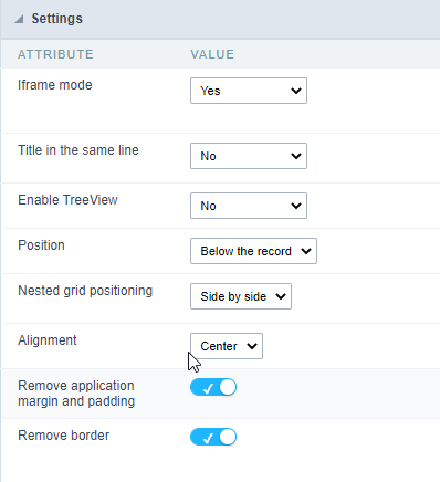 configuration attributes