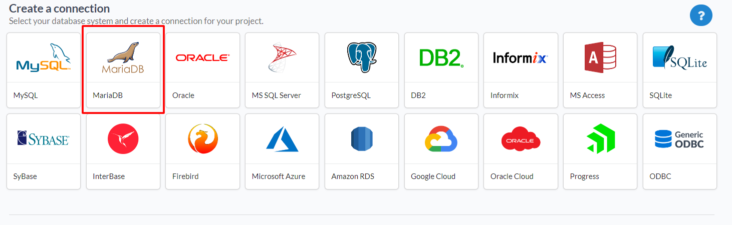 Selecting the Database connection