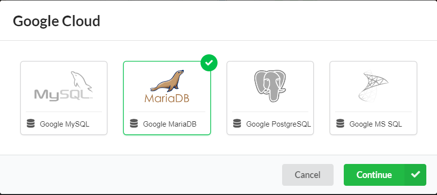 Selecting the database