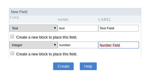 Fields definitions