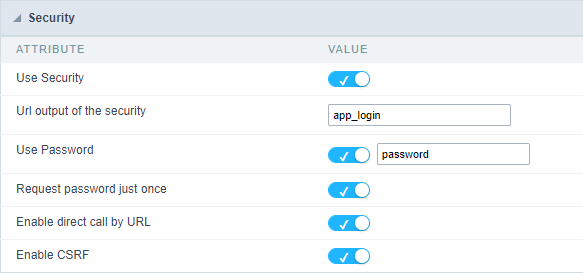 Security configuration in applications