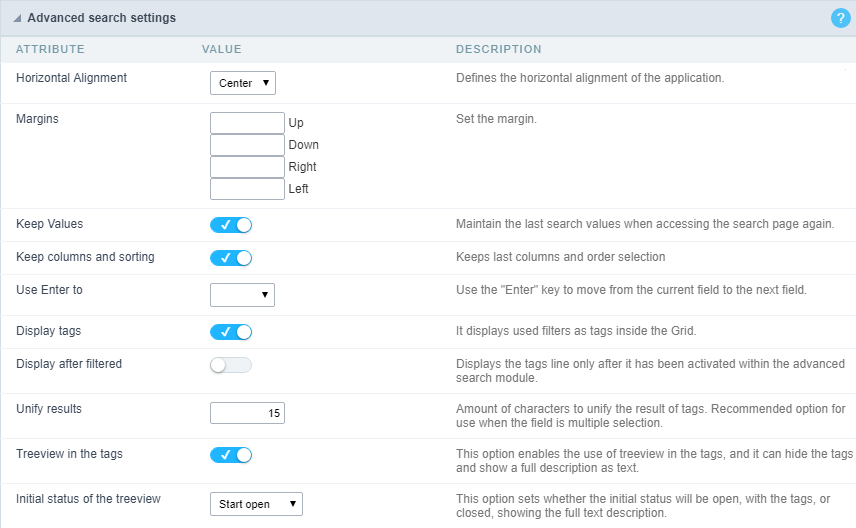 Advanced Filter Configuration Interface