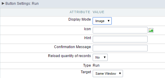 Grid's Run Button settings - Image type