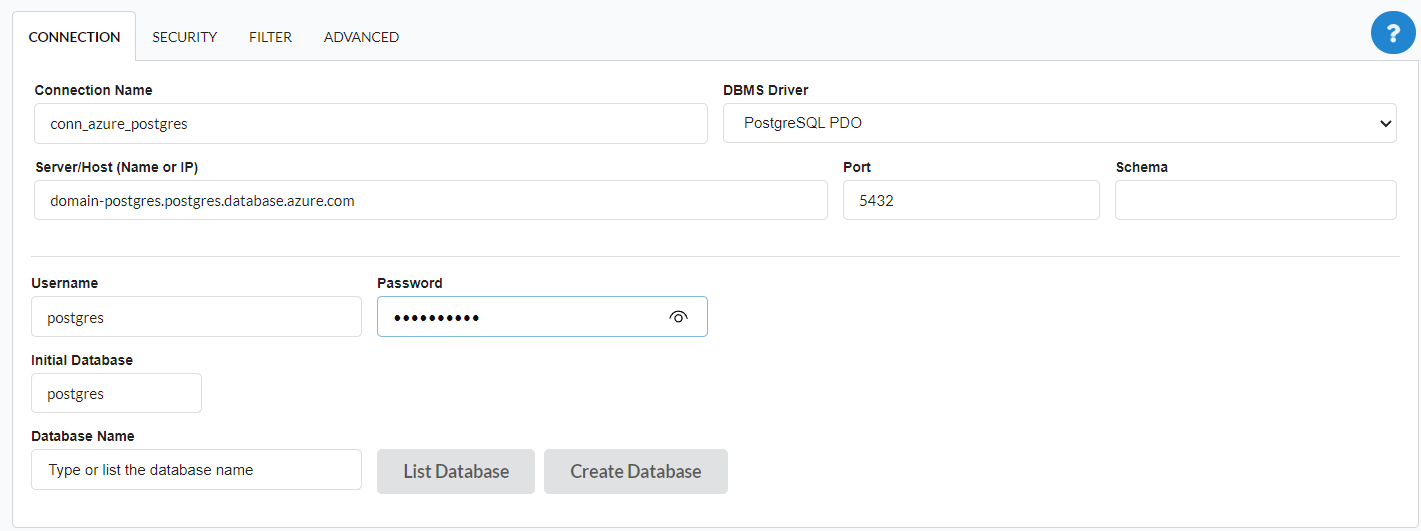 Connecting to the database