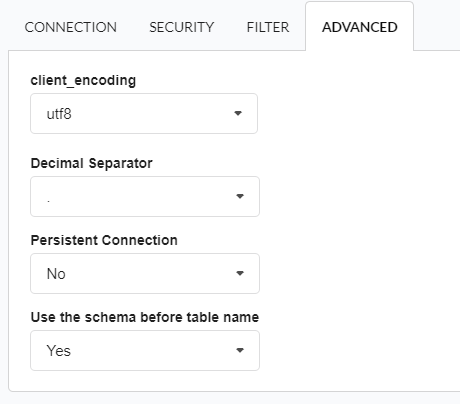 Advanced database connection configuration