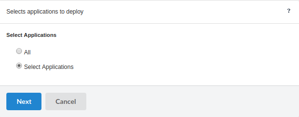 Select the applications to be deployed