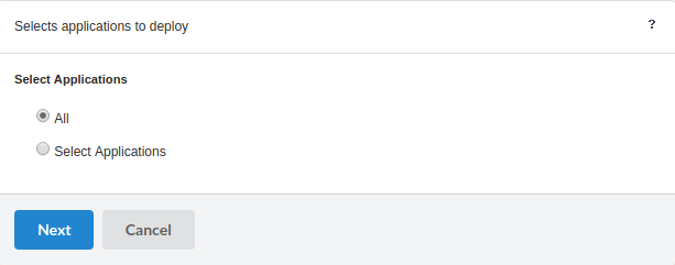 Select the applications to be deployed