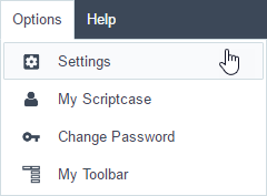 Access the Options > Settings menu