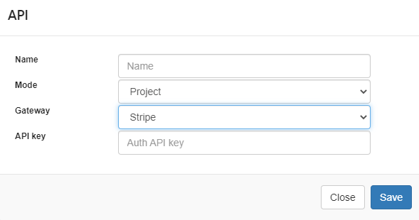 Payment configuration using Stripe API