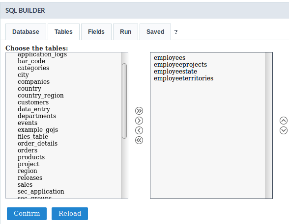 List of tables