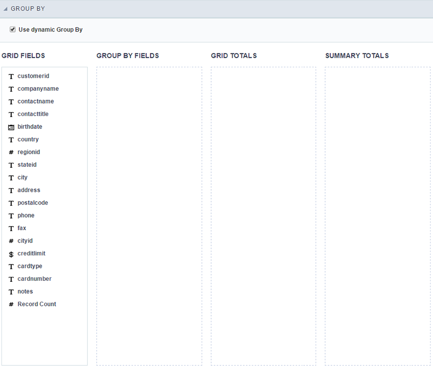 Dynamic Group By Interface Rules.