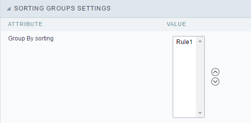 Static Group By sorting rules interface.