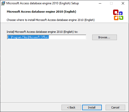 Installing the Access Database Engine.