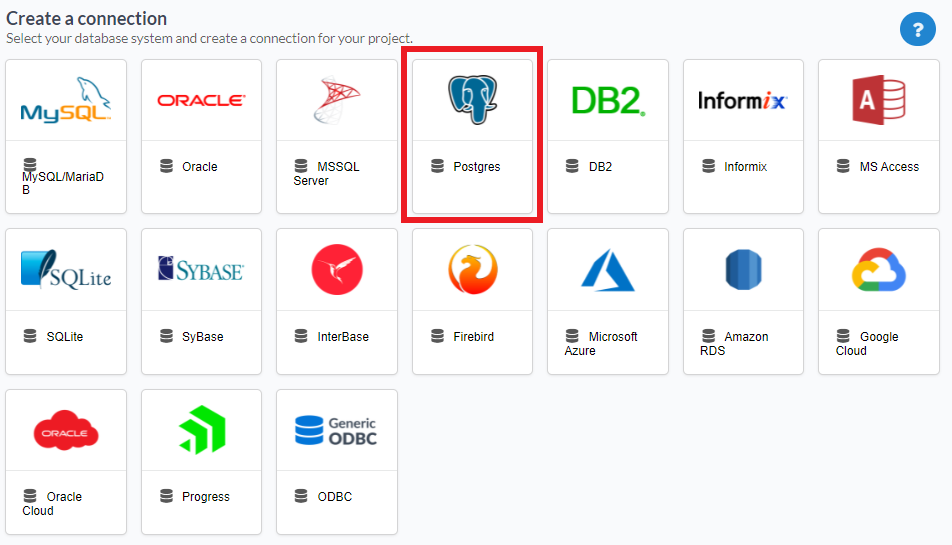 Selecting the Database connection