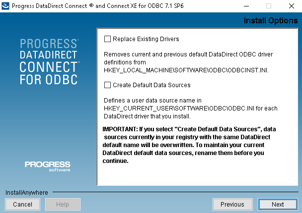 Installing the Progress OpenEdge ODBC Connector.