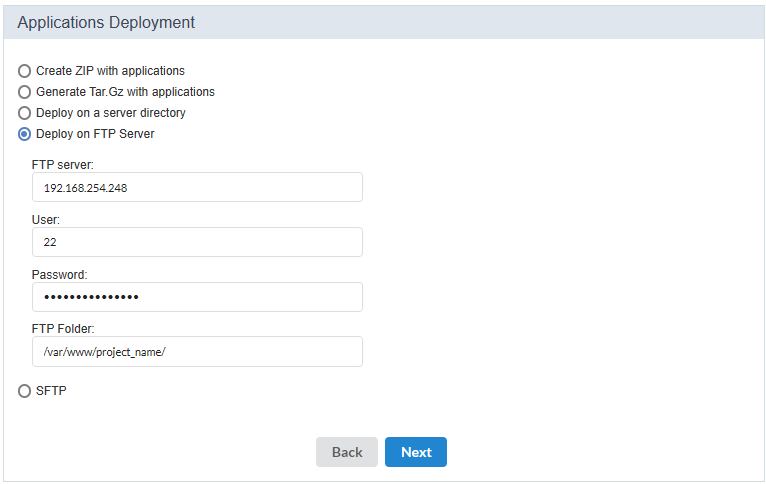 Select the FTP method