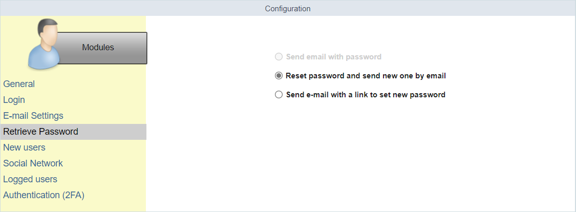 Security Module General Configuration Screen