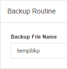 ScriptCase Backup Screen