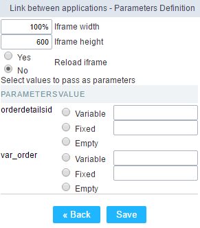 Parameters set Interface.