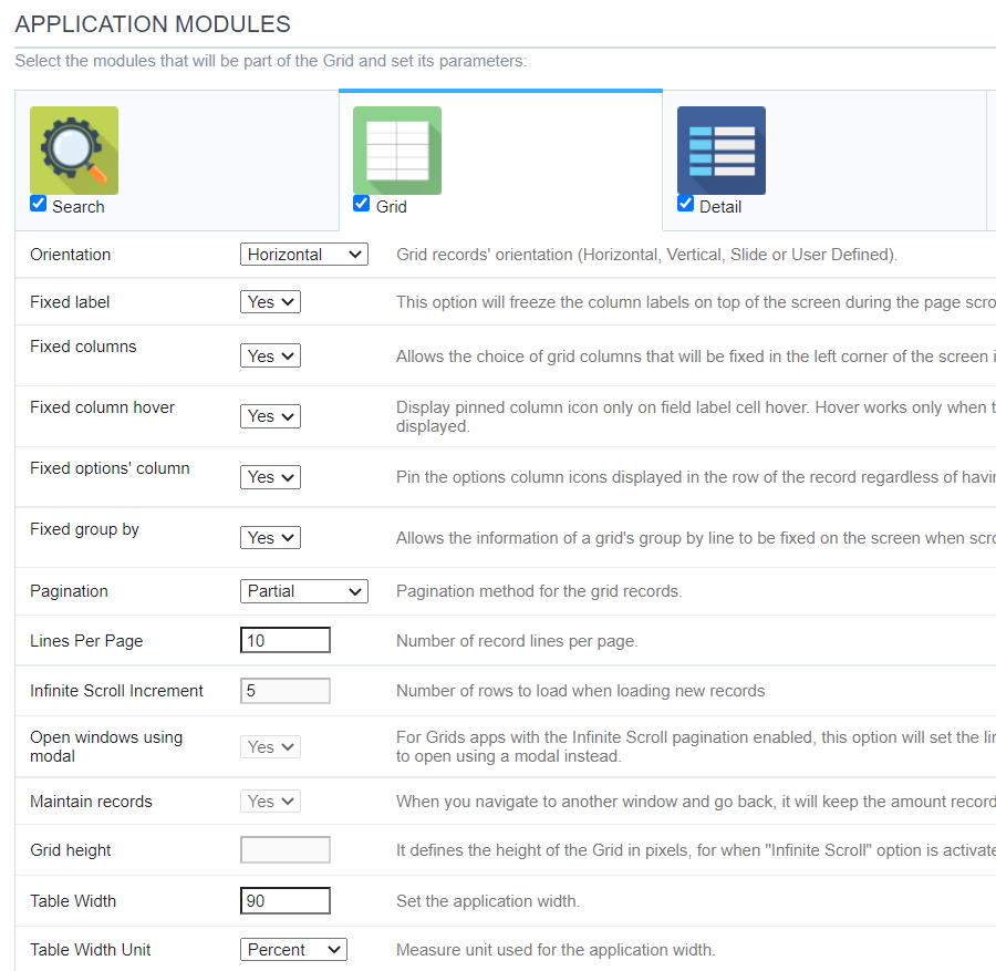 Grid Settings