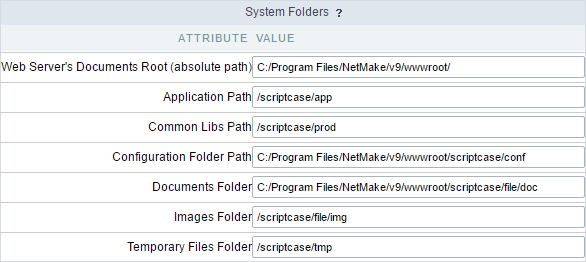 Default Values - System Directories