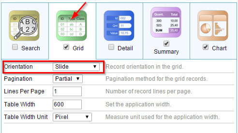 scriptcase using blocks in a grid